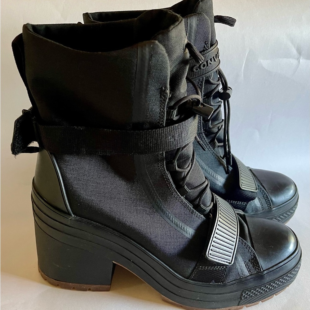 CONVERSE Combat Boots Womens 10 Black Chuck Taylor All Star Platform chunky heel - Picture 4 of 9